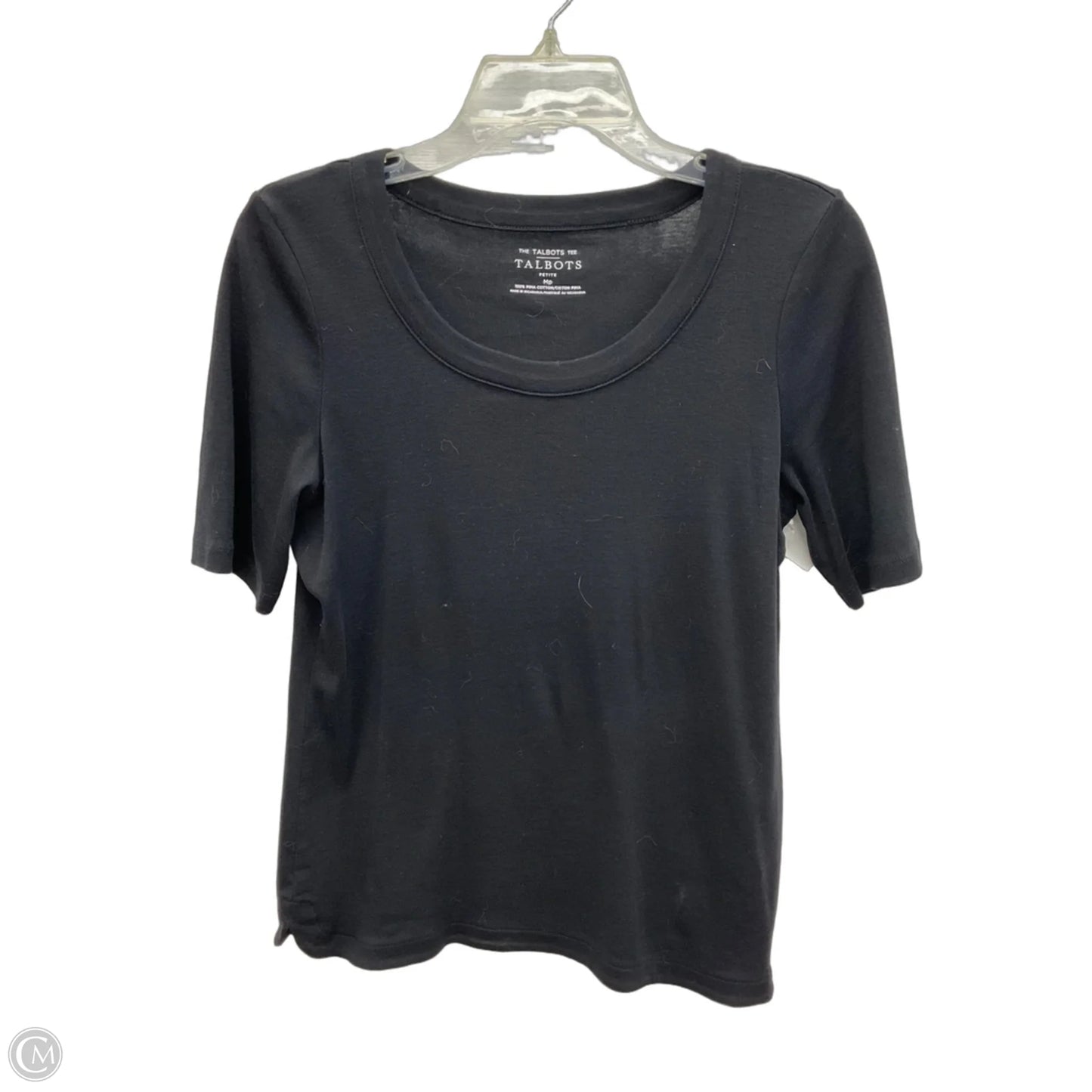 Top Short Sleeve Basic By Talbots In Black, Size: Mp