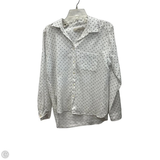 Blouse Long Sleeve By Loft In Polkadot Pattern, Size: S