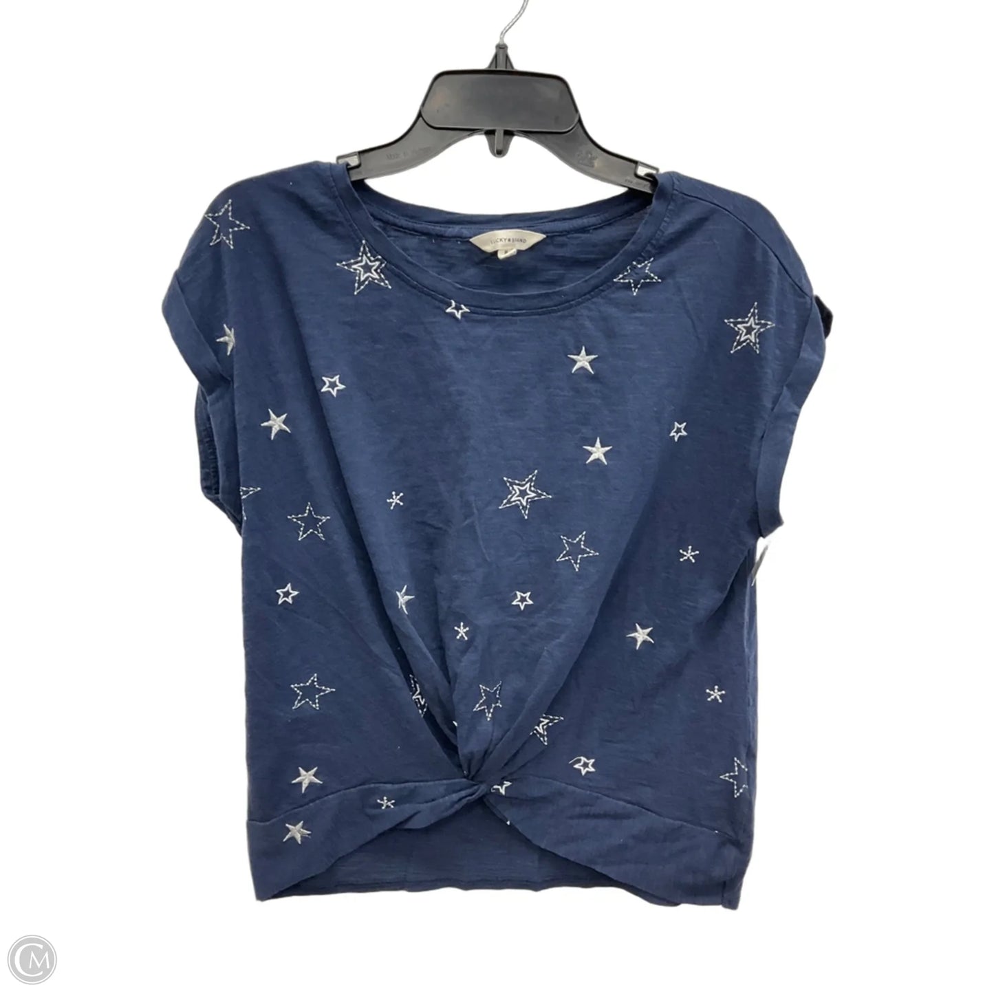 Top Short Sleeve By Lucky Brand In Navy, Size: M