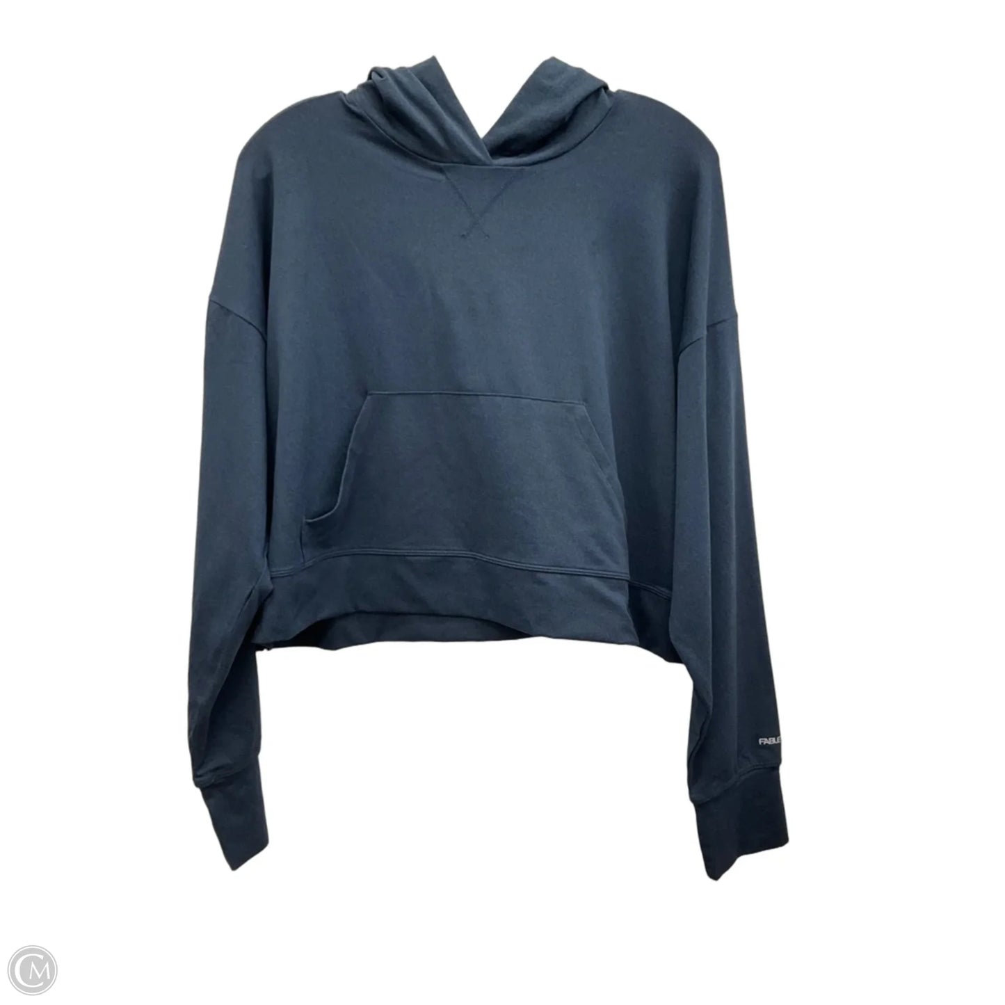 Athletic Top Long Sleeve Hoodie By Fabletics In Navy, Size: S