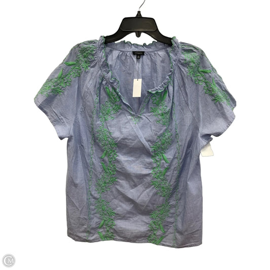 Top Short Sleeve By Talbots In Blue, Size: Xl