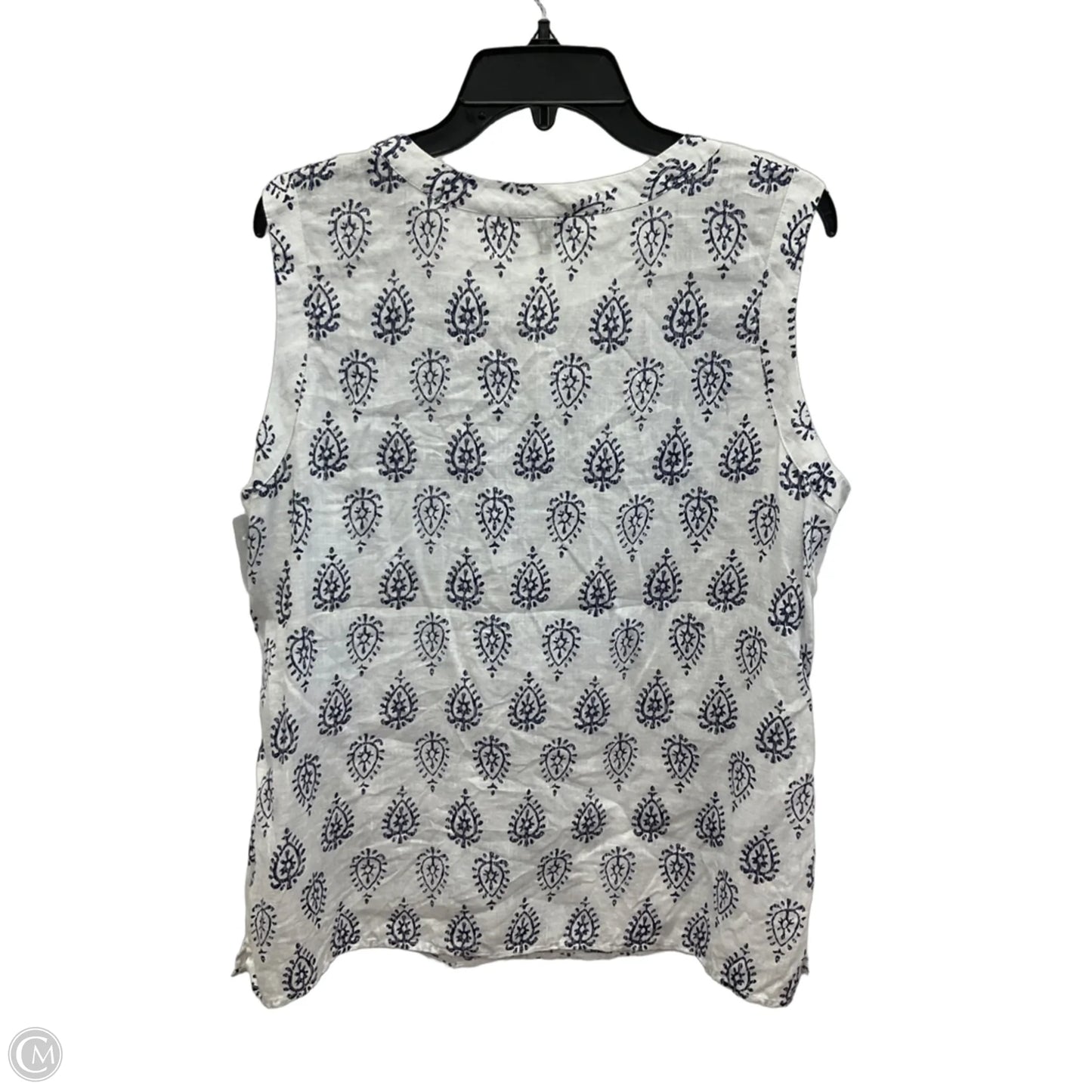 Top Sleeveless By Talbots In White, Size: L
