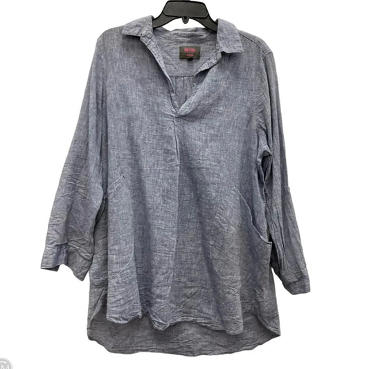 Blouse Long Sleeve By For Cynthia In Blue, Size: 1x