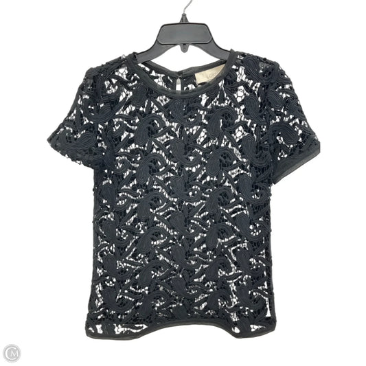 Top Short Sleeve By Loft In Black, Size: S