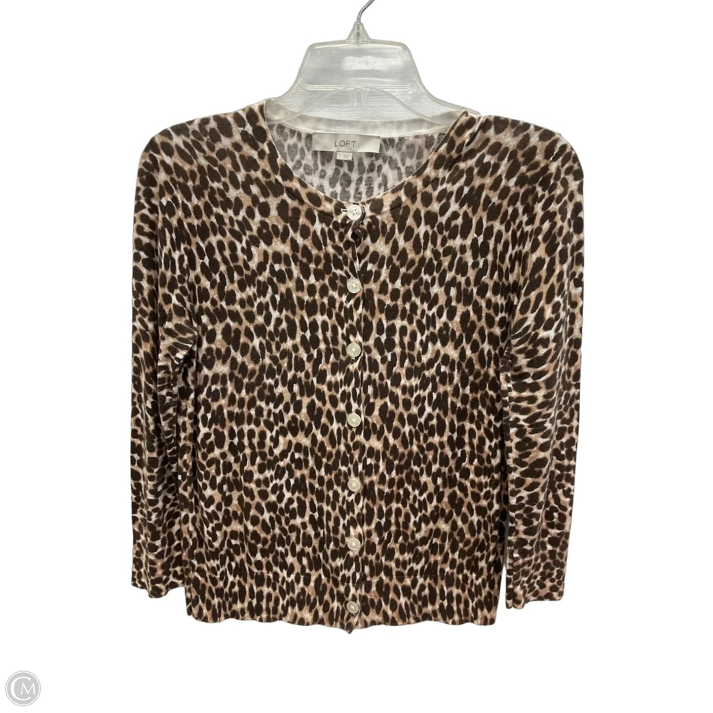 Cardigan By Loft In Animal Print, Size: S