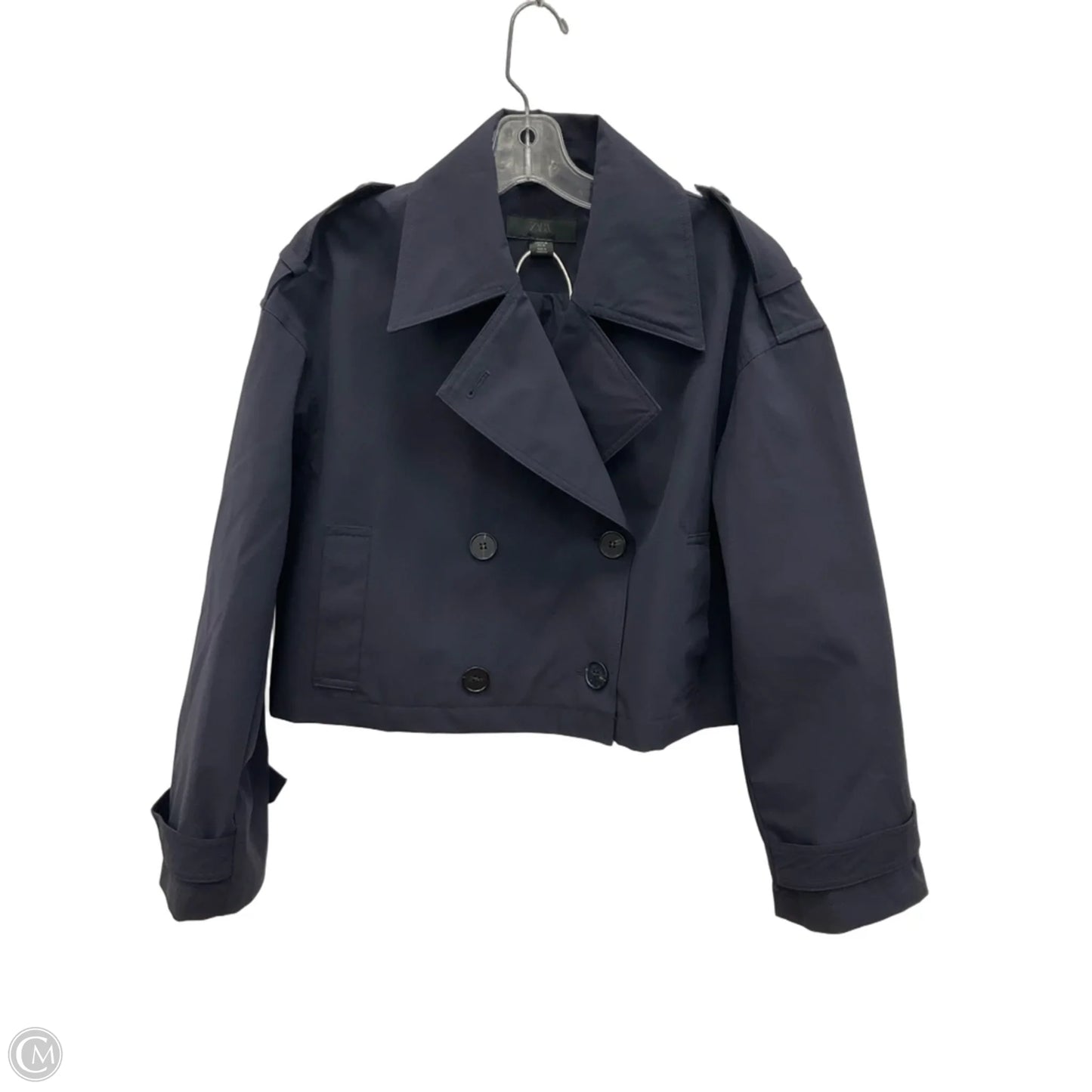 Jacket Shirt By Zara In Navy, Size: Xs