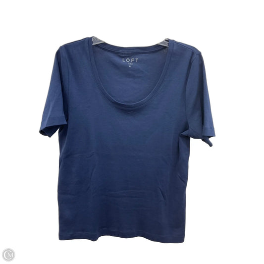 Top Short Sleeve By Loft In Navy, Size: Xl