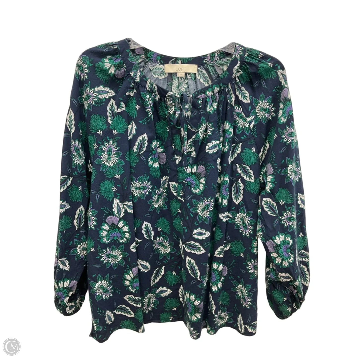 Top Long Sleeve By Loft In Floral Print, Size: L