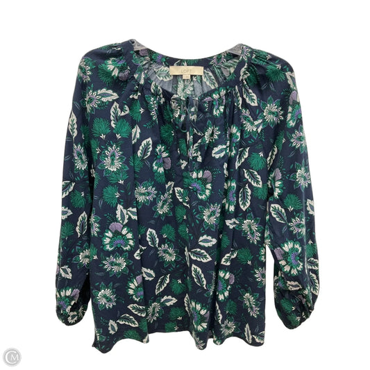 Top Long Sleeve By Loft In Floral Print, Size: L
