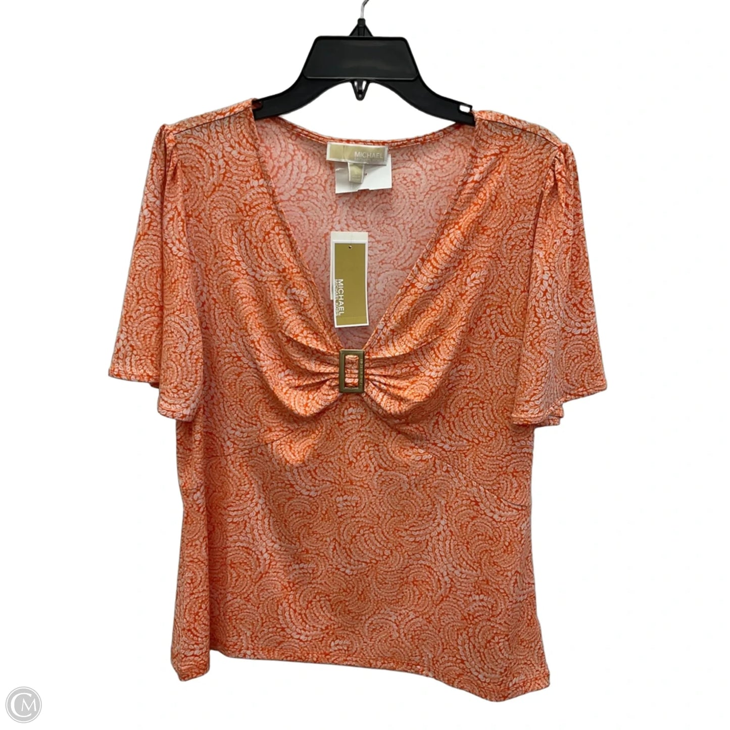 Top Short Sleeve By Michael By Michael Kors In Orange, Size: L