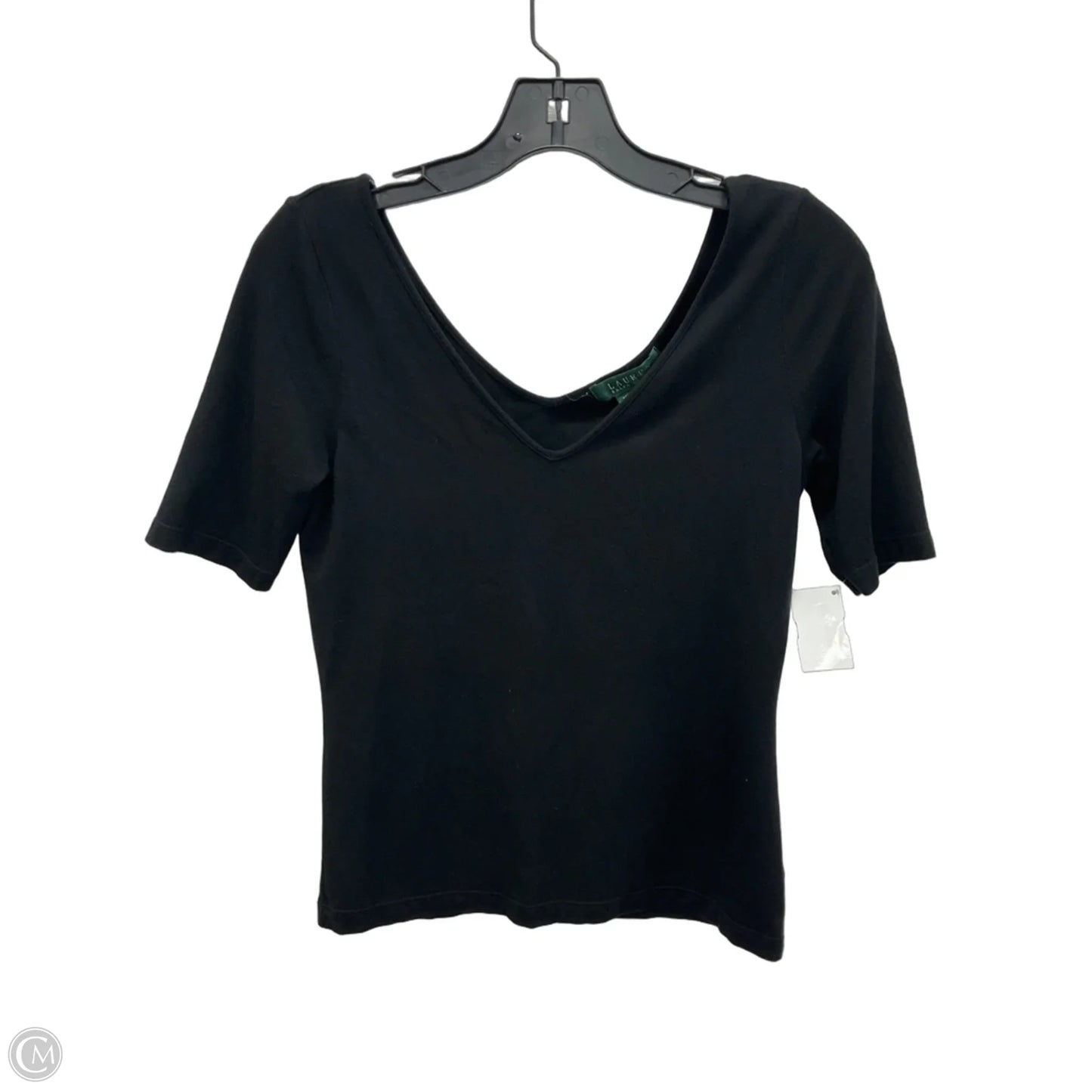 Top Short Sleeve By Lauren By Ralph Lauren In Black, Size: S