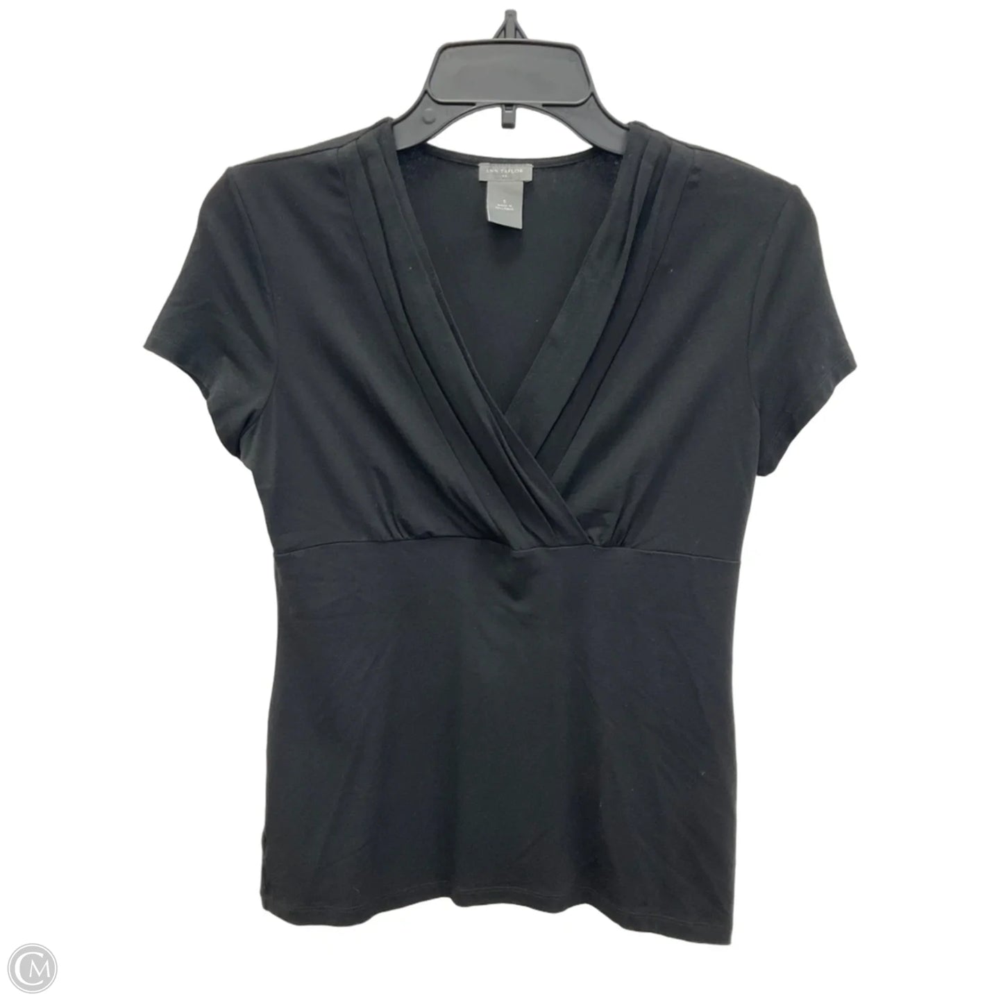 Top Short Sleeve By Ann Taylor In Black, Size: S