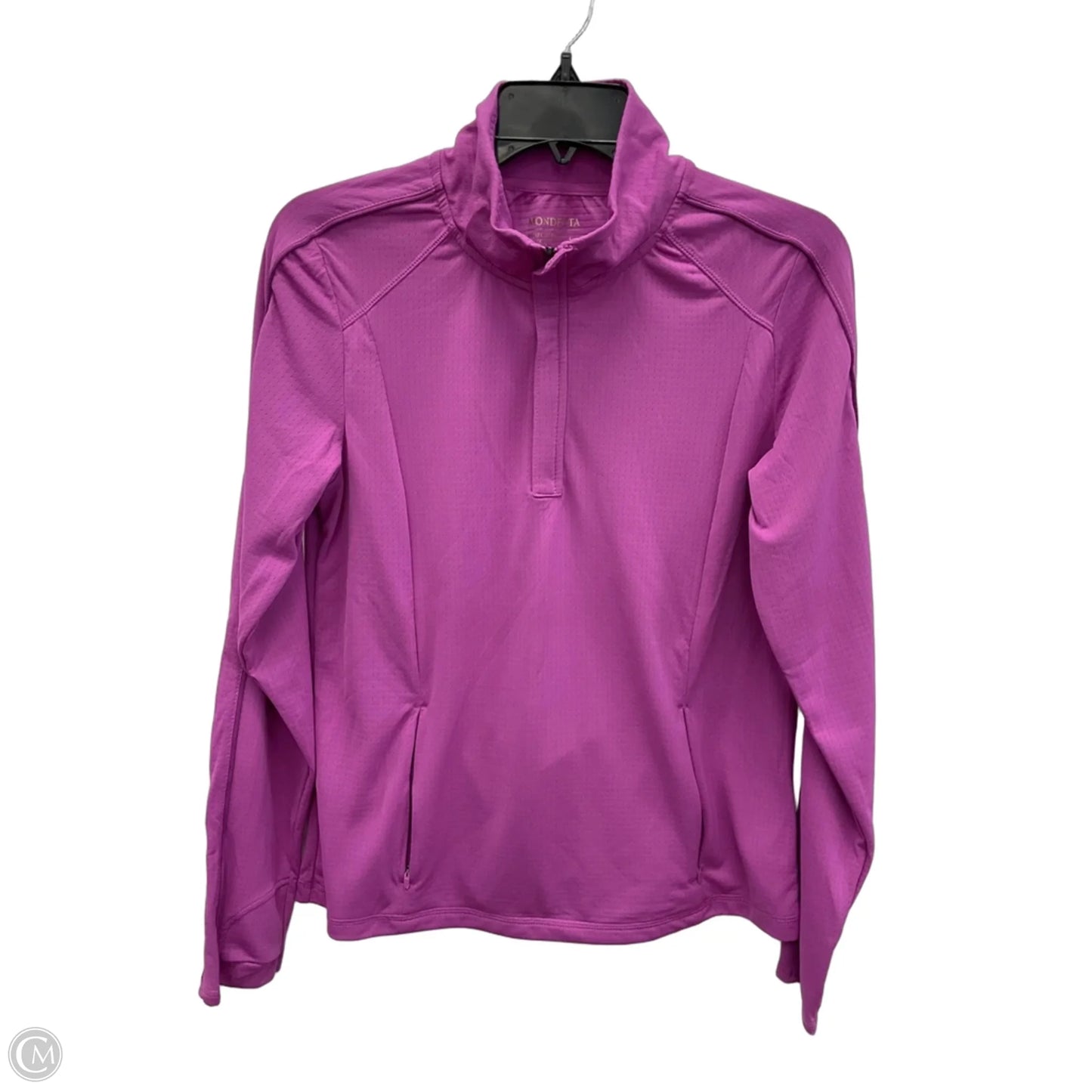 Athletic Top Long Sleeve Collar By Mondetta In Purple, Size: M