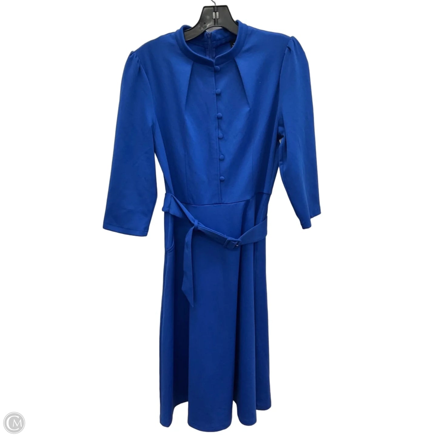 Dress Casual Midi By Cmf In Blue, Size: L