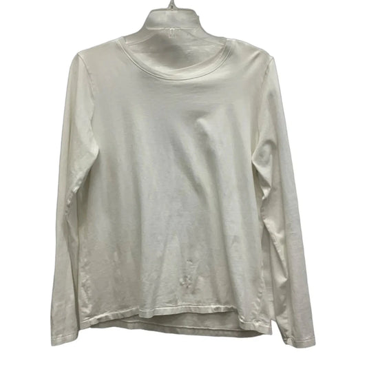 Top Long Sleeve By Madewell In White, Size: L