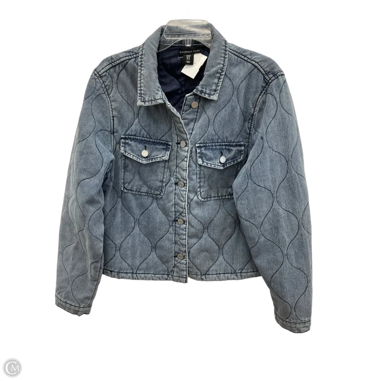 Jacket Denim By Sincerely Jules In Blue Denim, Size: M