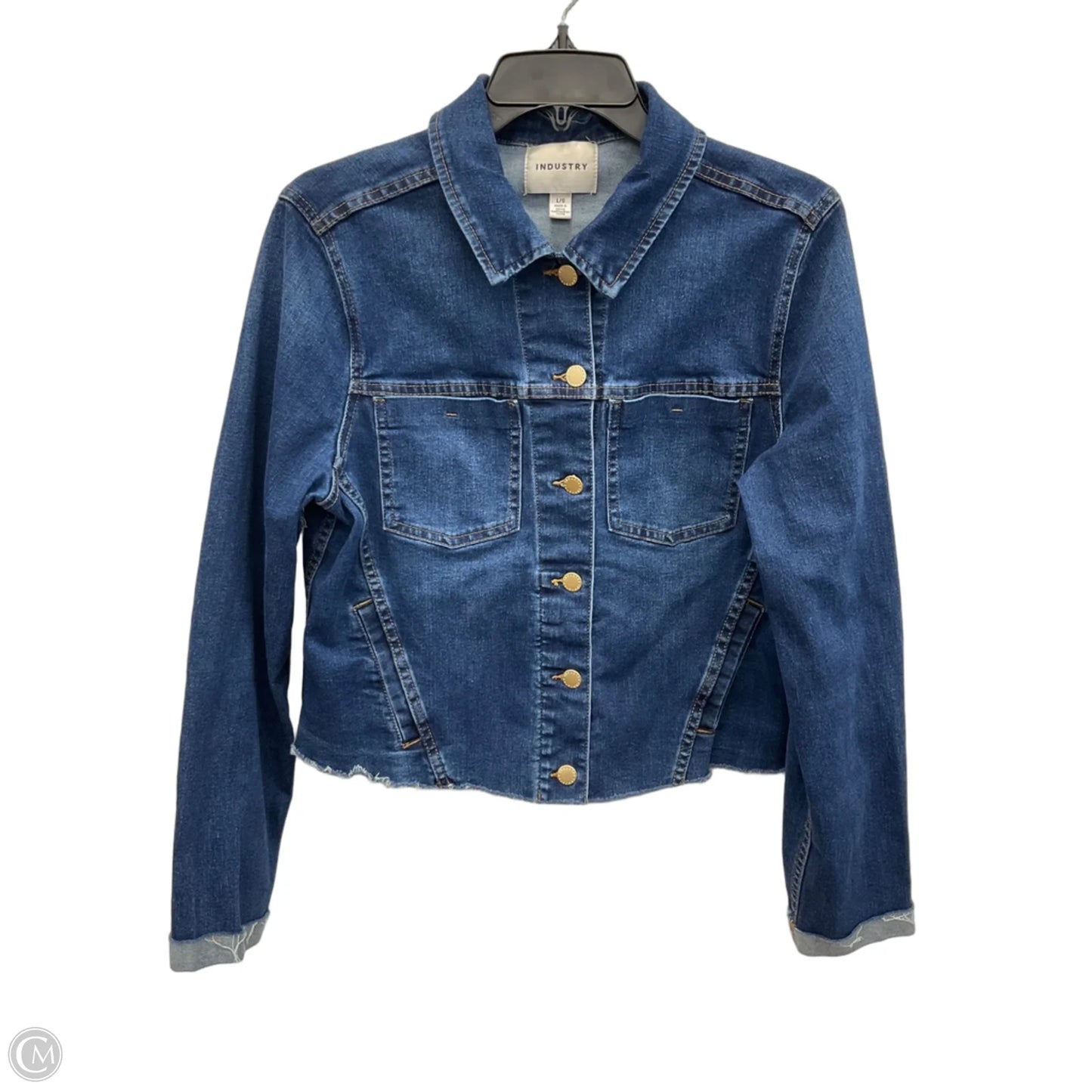 Jacket Denim By Industry In Blue Denim, Size: L