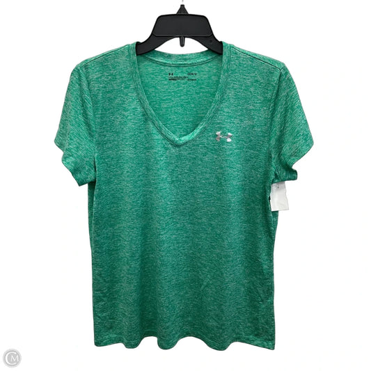 Athletic Top Short Sleeve By Under Armour In Green, Size: L
