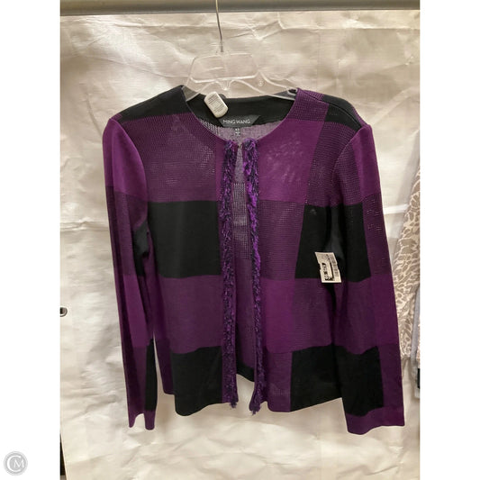 Cardigan By Ming Wang In Purple, Size: Xs