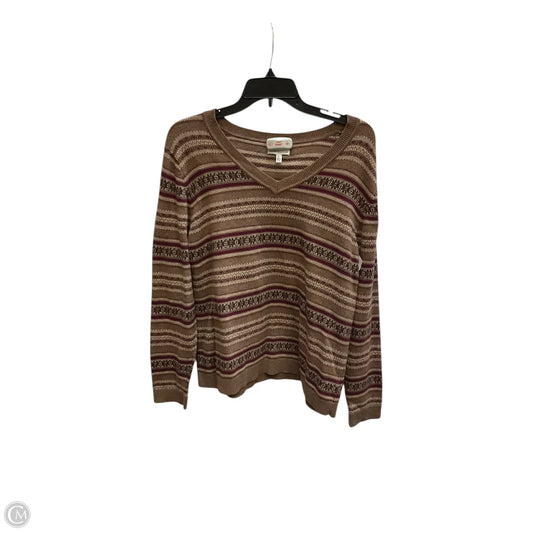 Sweater By Croft And Barrow In Brown & Pink, Size: L