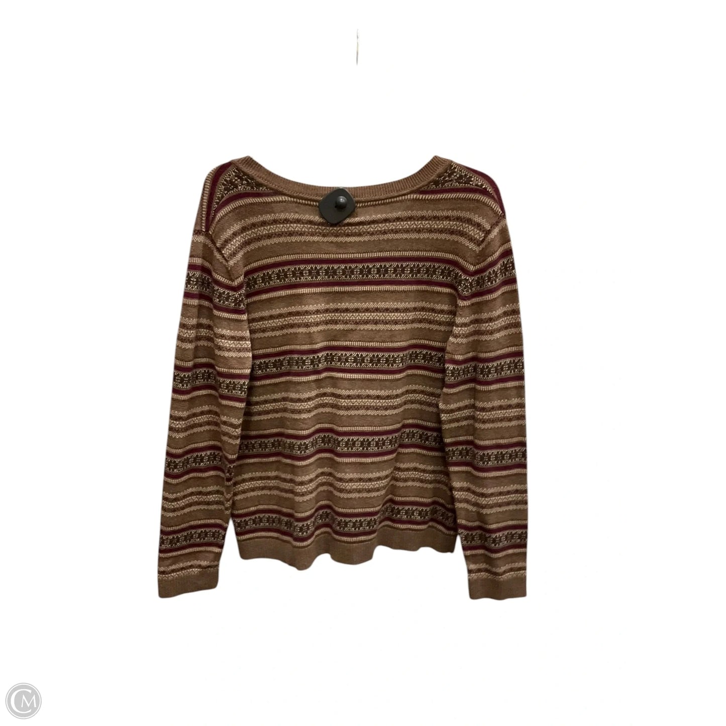 Sweater By Croft And Barrow In Brown & Pink, Size: L