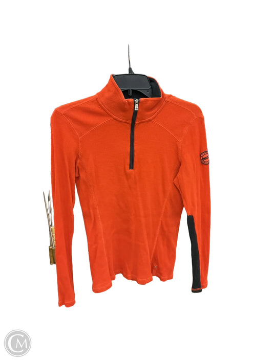 Athletic Top Long Sleeve Collar By Lauren By Ralph Lauren In Orange, Size: M