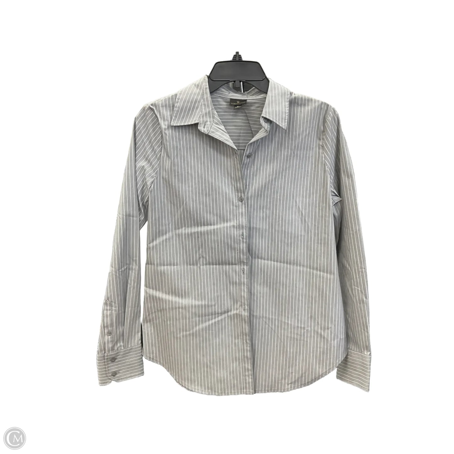 Blouse Long Sleeve By Worthington In Grey, Size: S