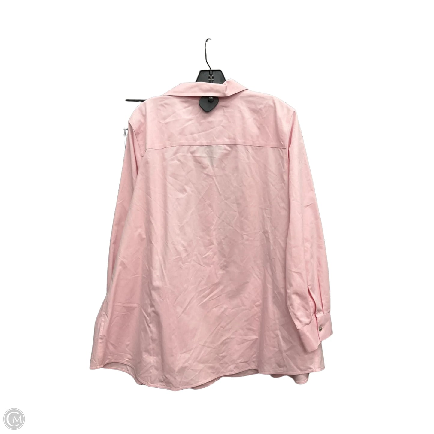 Blouse Long Sleeve By Foxcroft In Pink, Size: 1x