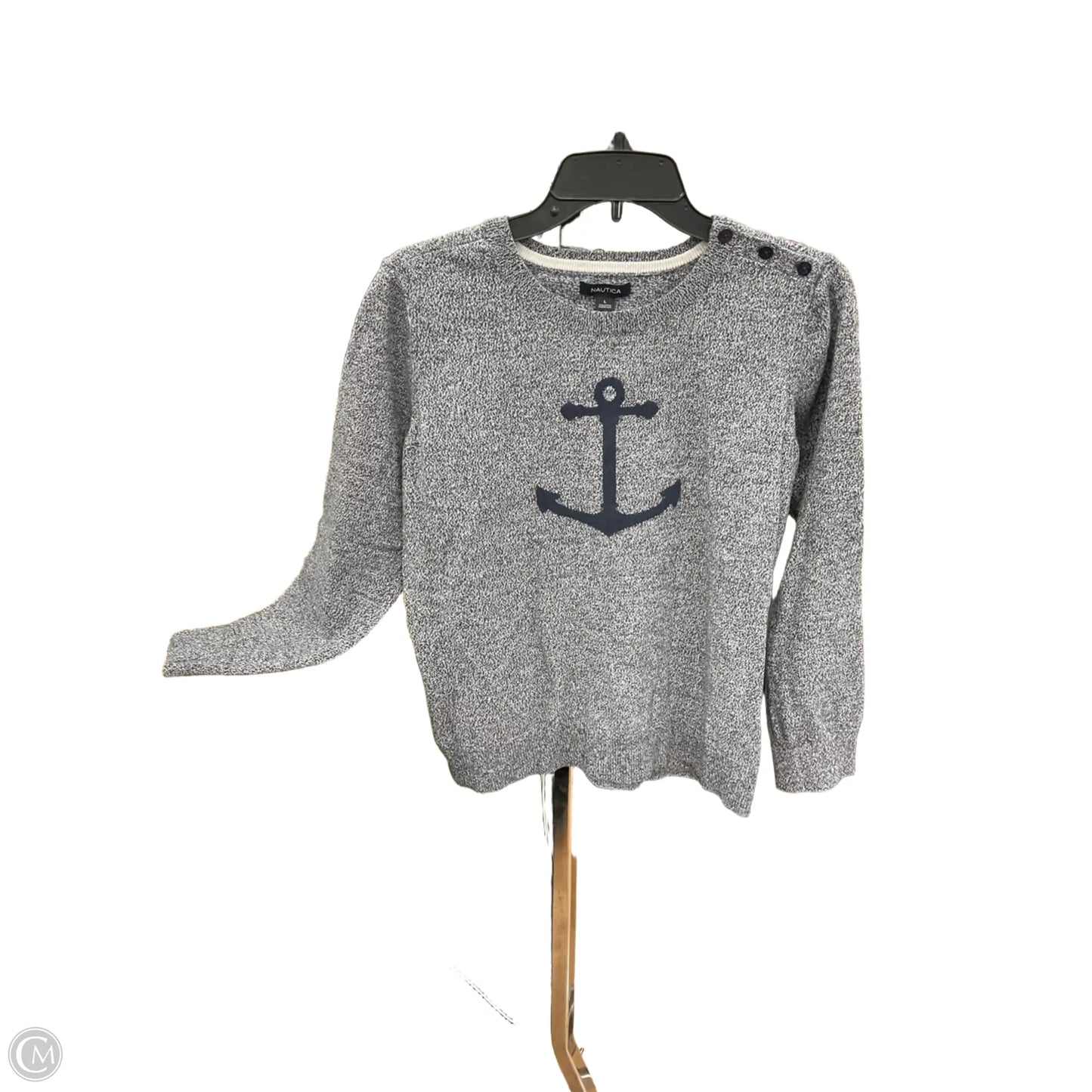 Top Long Sleeve By Nautica In Navy, Size: L