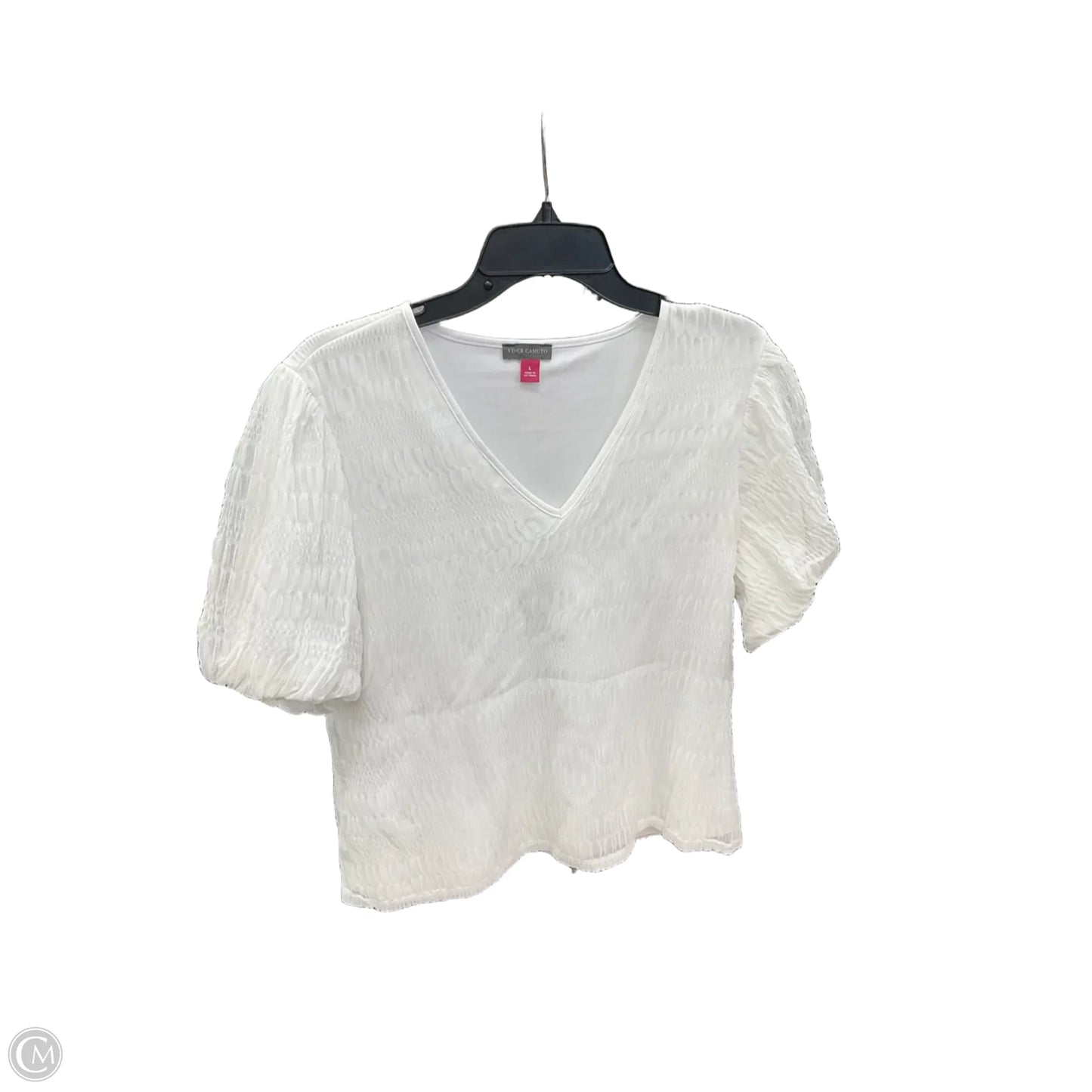 Top Short Sleeve By Vince Camuto In White, Size: L