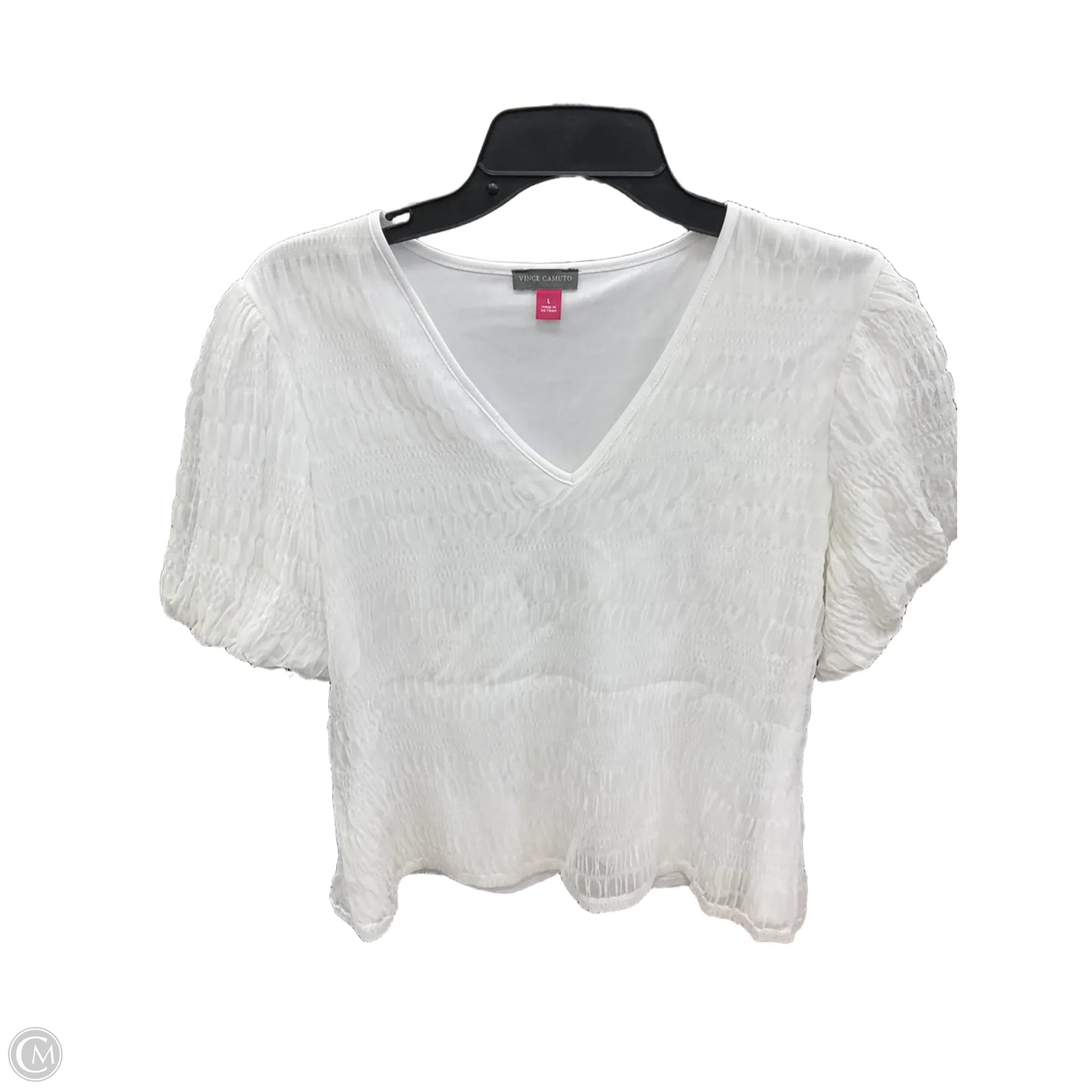 Top Short Sleeve By Vince Camuto In White, Size: L