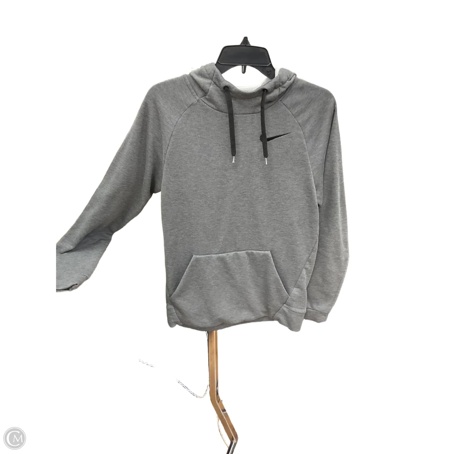 Athletic Top Long Sleeve Hoodie By Nike In Grey, Size: S