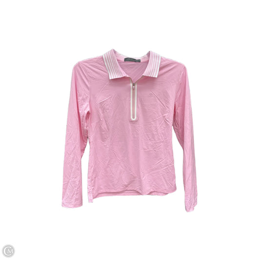 Athletic Top Long Sleeve Collar By Cmc In Pink, Size: S