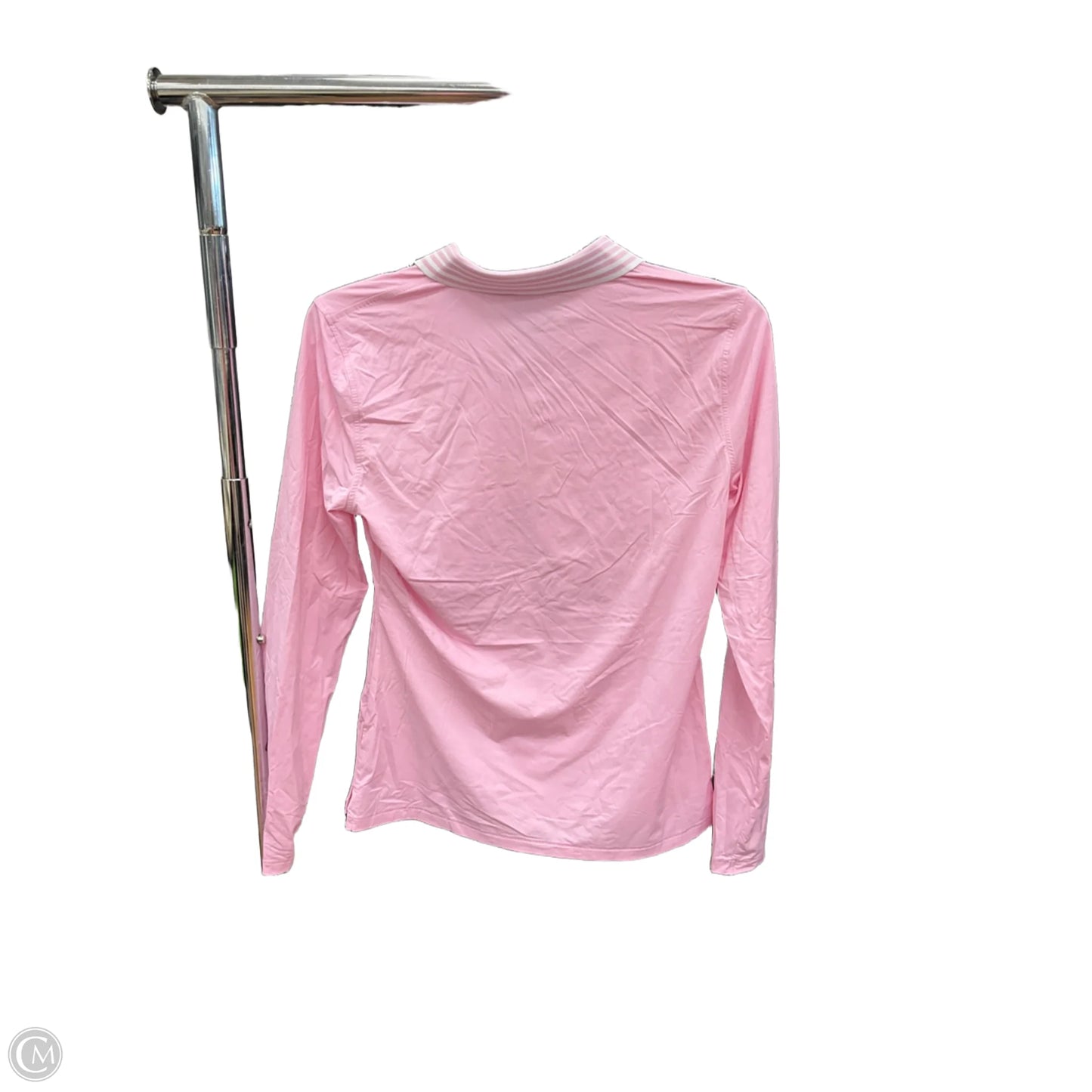 Athletic Top Long Sleeve Collar By Cmc In Pink, Size: S