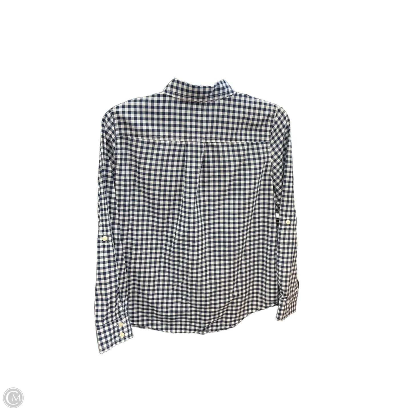 Blouse Long Sleeve By St Johns Bay In Checkered Pattern, Size: Mp