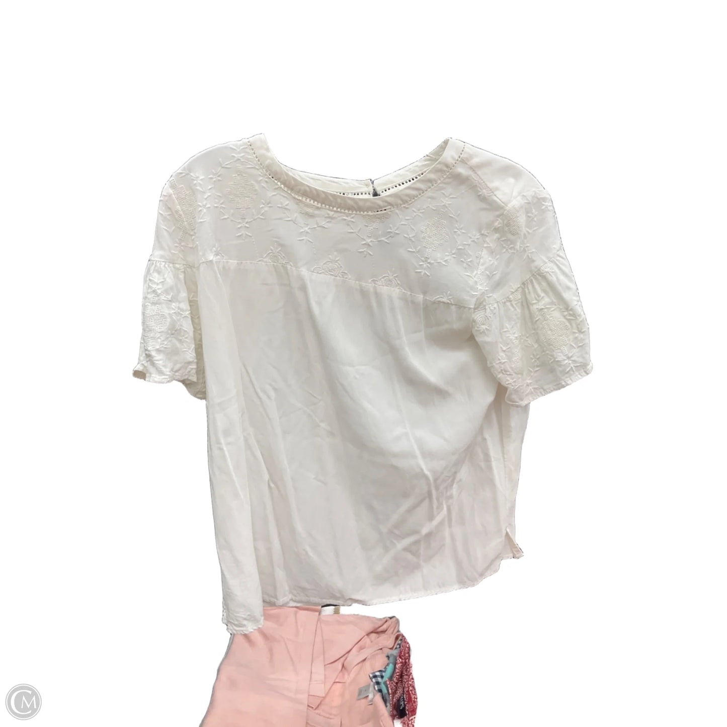 Top Short Sleeve By Loft In White, Size: M