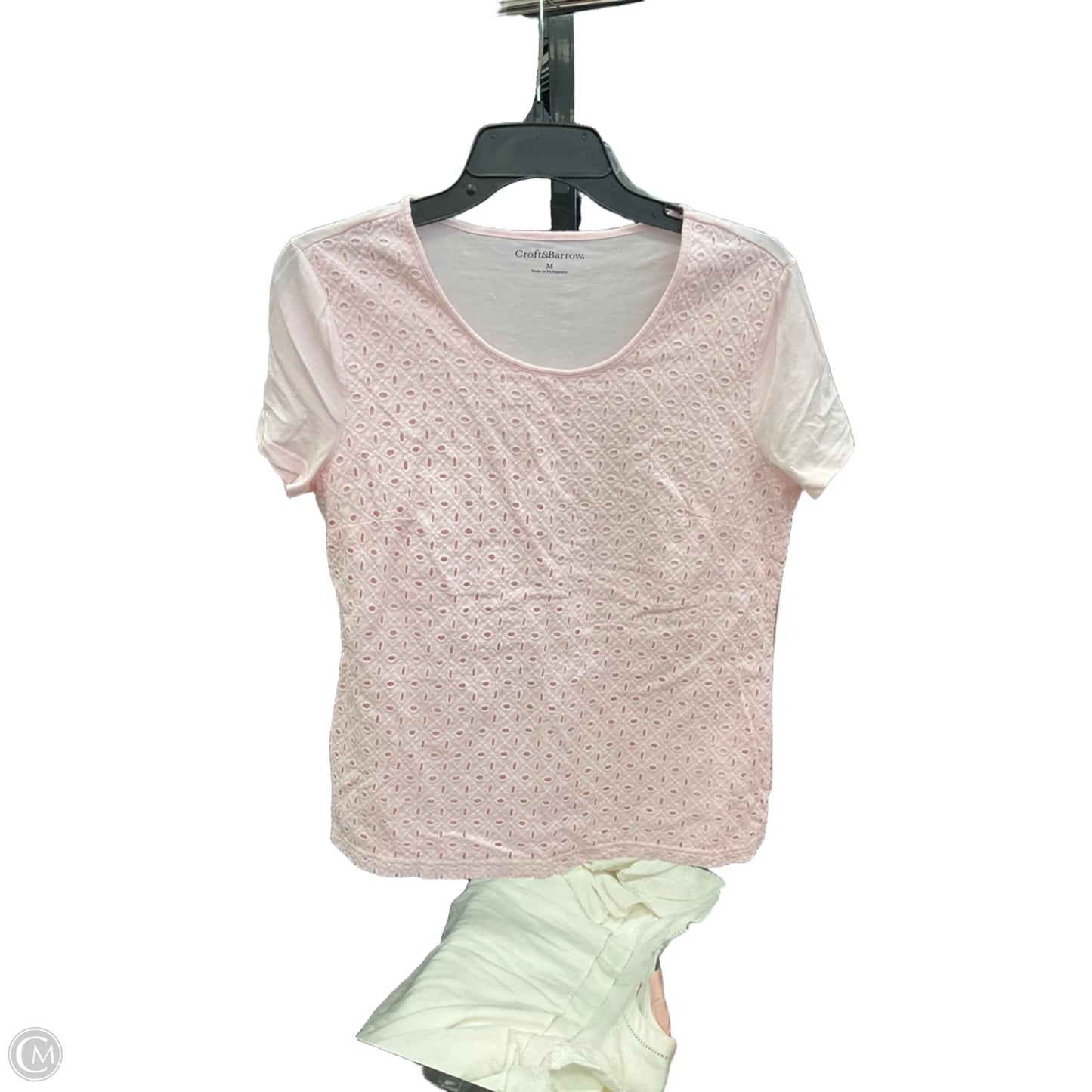 Top Short Sleeve By Croft And Barrow In Pink, Size: M