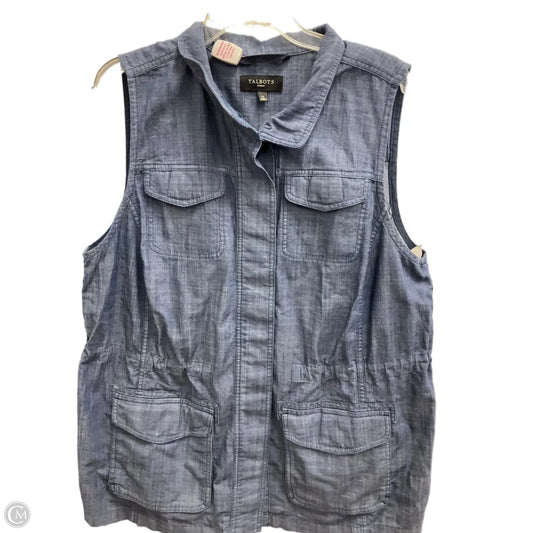 Vest Other By Talbots In Blue Denim, Size: 1x