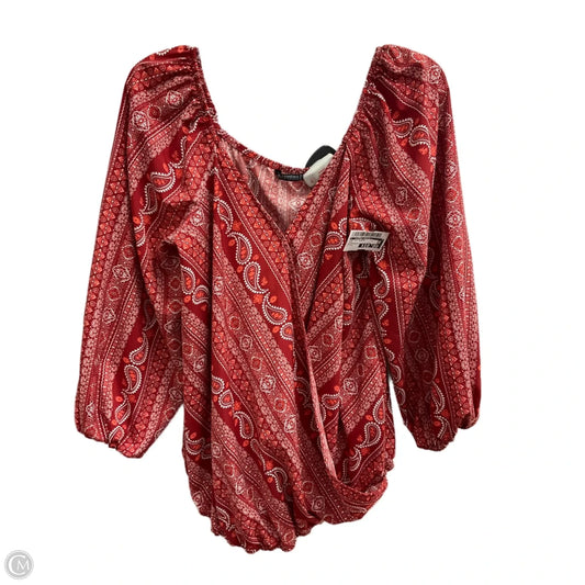 Top 3/4 Sleeve By Clothes Mentor In Red, Size: L