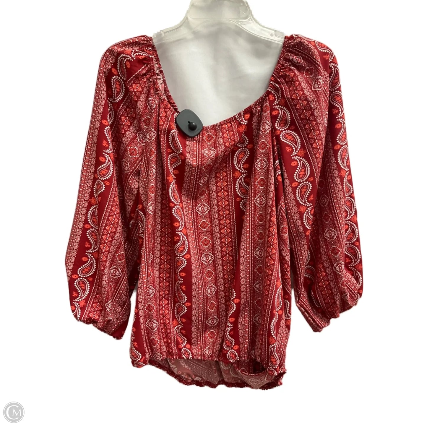 Top 3/4 Sleeve By Clothes Mentor In Red, Size: L