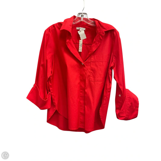 Blouse 3/4 Sleeve By Madewell In Red, Size: S