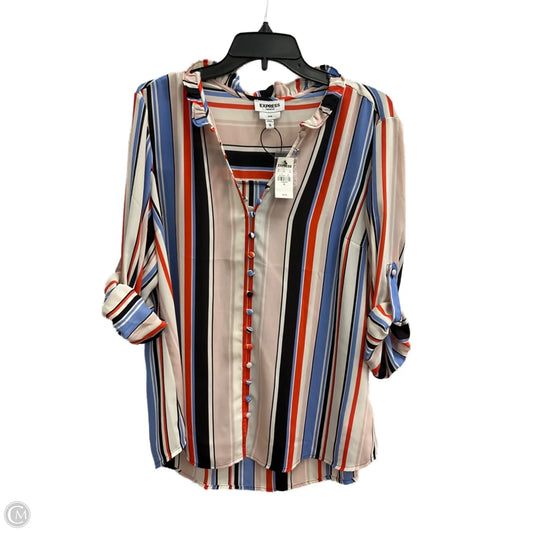 Top 3/4 Sleeve By Express In Striped Pattern, Size: Xl