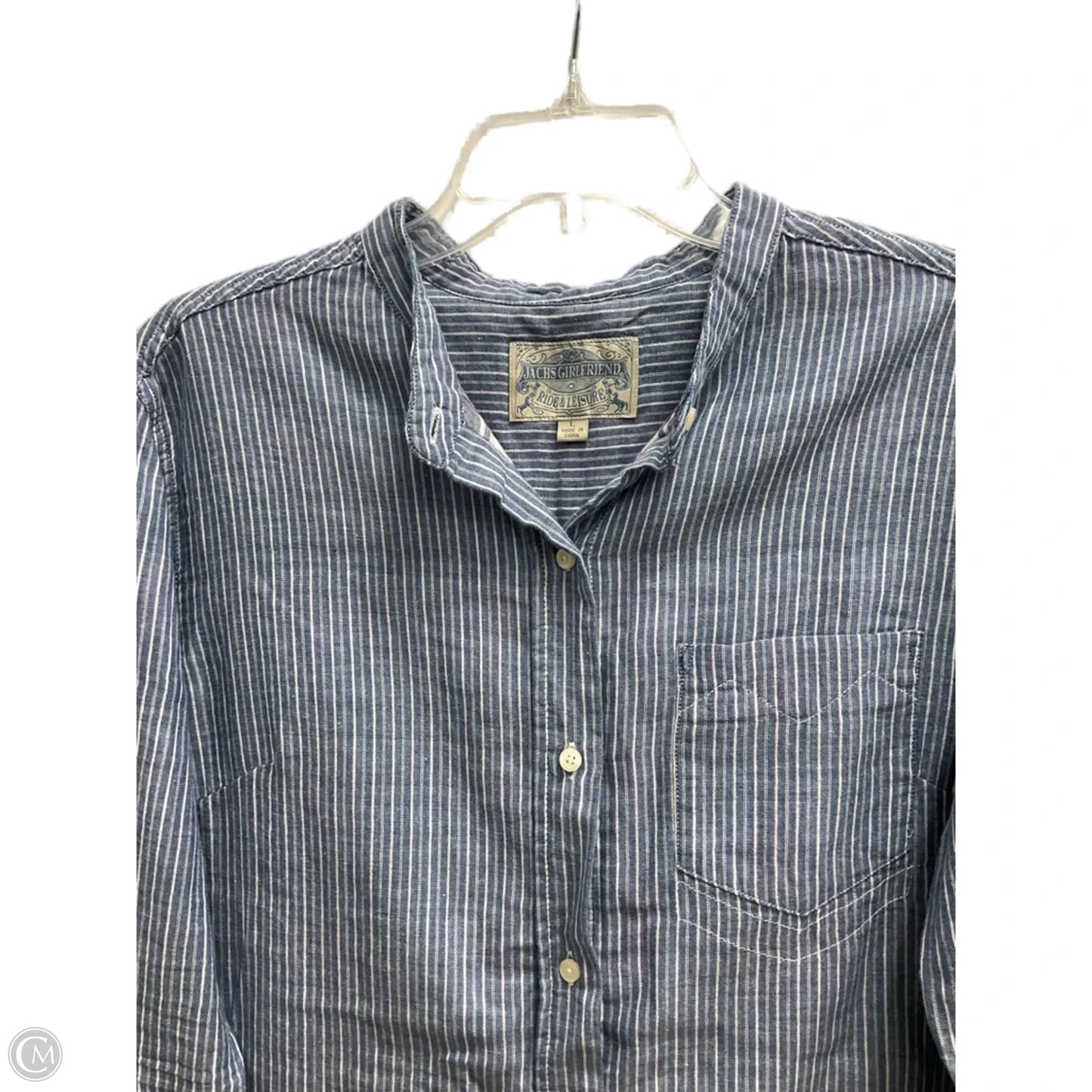 Top Long Sleeve By Jachs Girlfirend In Blue, Size: L