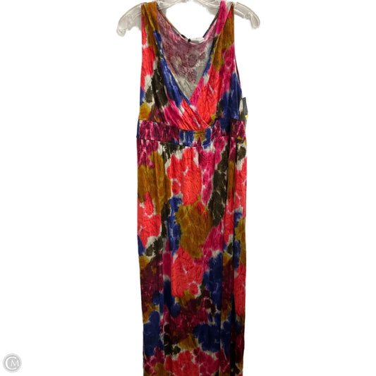 Dress Casual Maxi By Daisy Fuentes In Tie Dye Print, Size: L