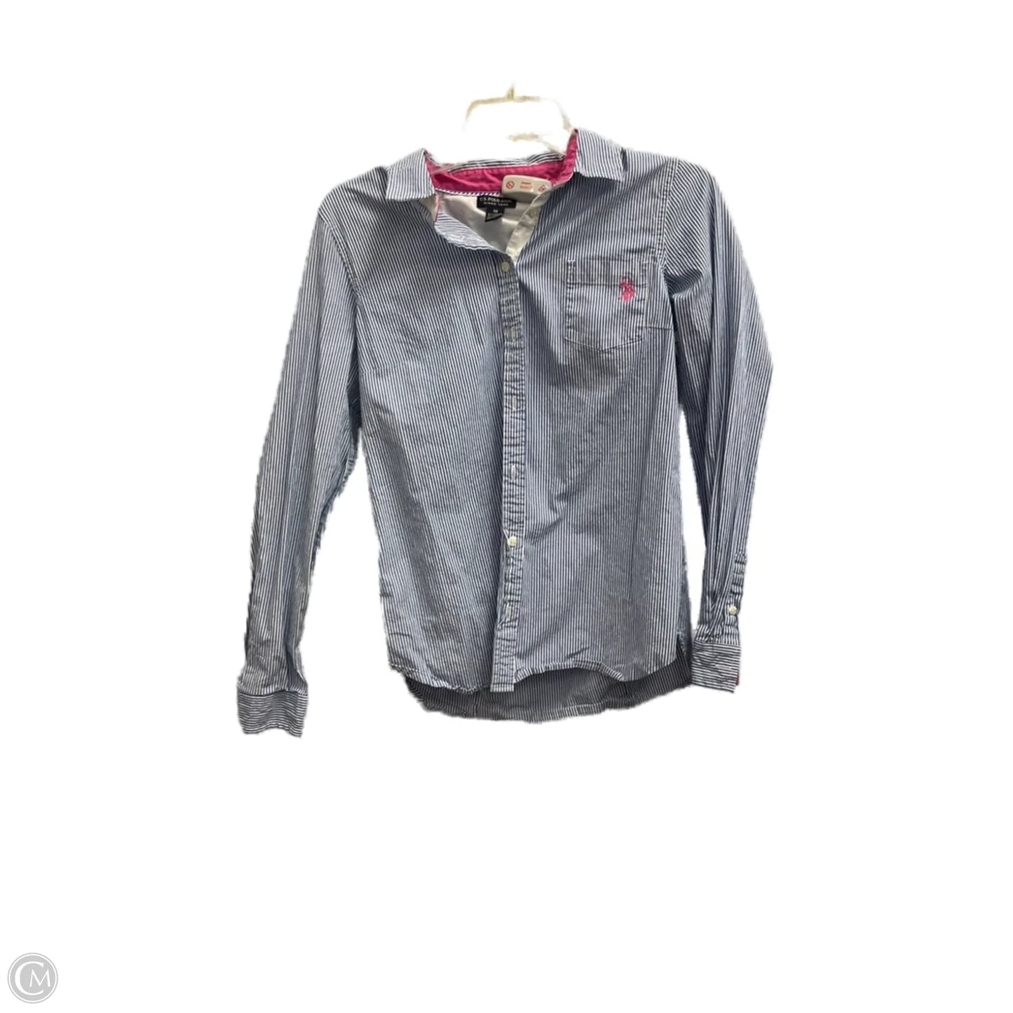 Blouse Long Sleeve By Us Polo Assoc In Blue, Size: M