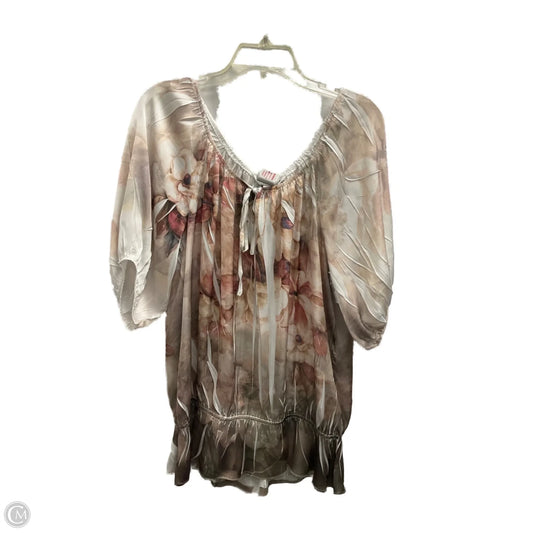 Top Short Sleeve By Christopher And Banks In Floral Print, Size: L