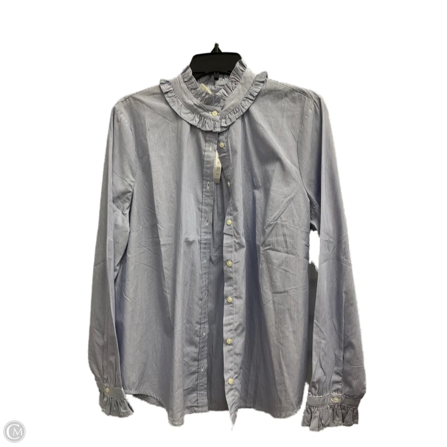 Blouse Long Sleeve By J. Crew In Blue, Size: Xl