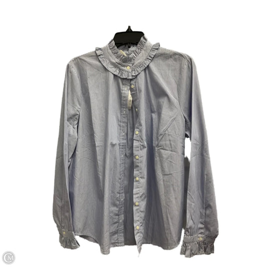 Blouse Long Sleeve By J. Crew In Blue, Size: Xl