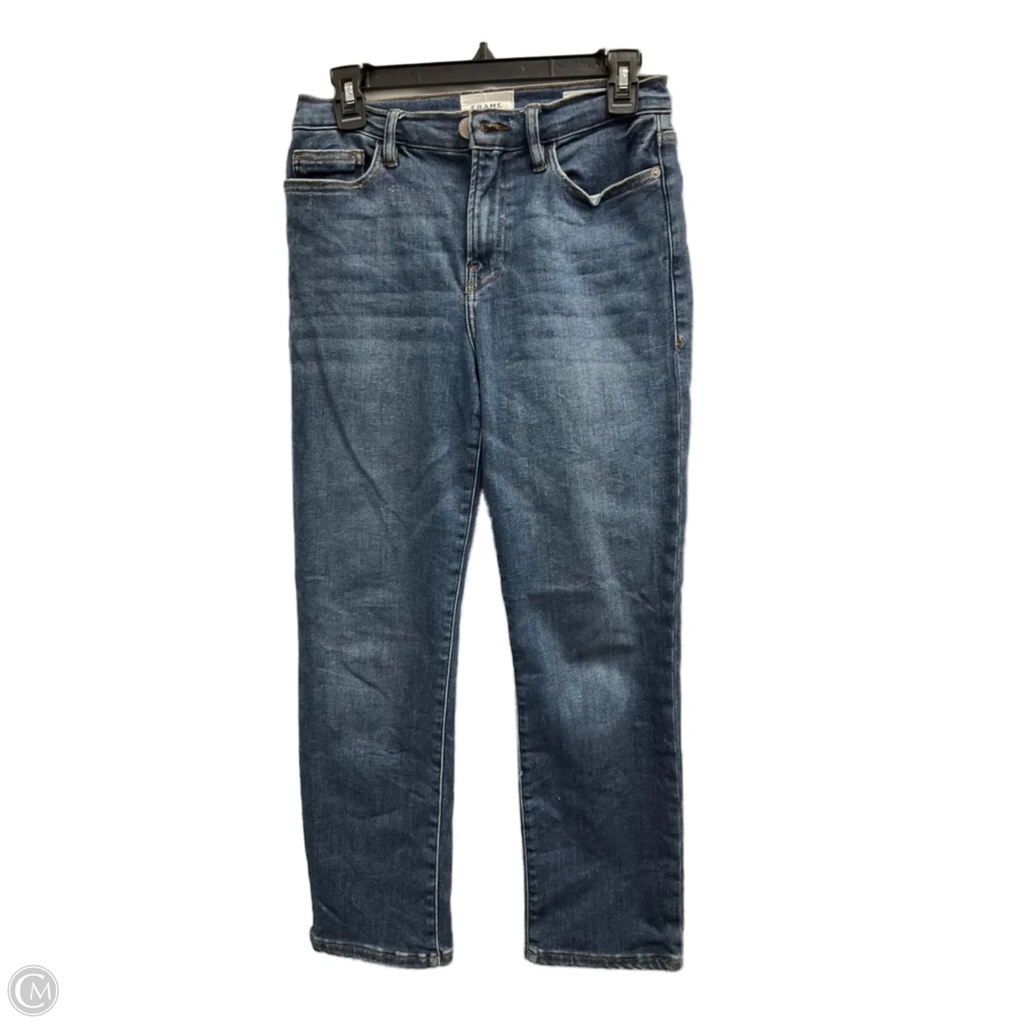 Jeans Straight By Frame In Blue Denim, Size: 6