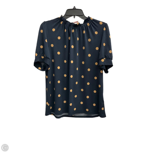 Top Short Sleeve By Adrianna Papell In Polkadot Pattern, Size: L